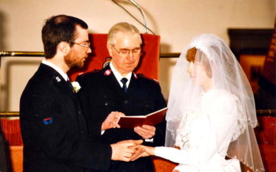 1986 February 15th - Edward & Caroline Whittaker Wedding - Ceremony by (Major C Izzard) @ Burton Citadel