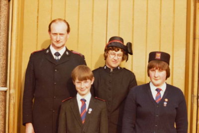 1980 (5) Circa - Corps Colour Sergeant Colin Insley & Mrs Insley with Sean & Vanda