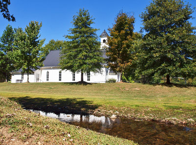 A vew of the church from Choates Creek for which it is named.