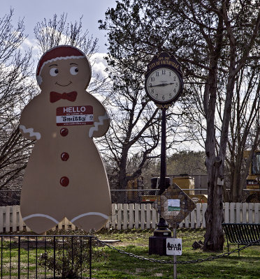 Smithville lays claim to the largest gingerbread man ever baked.