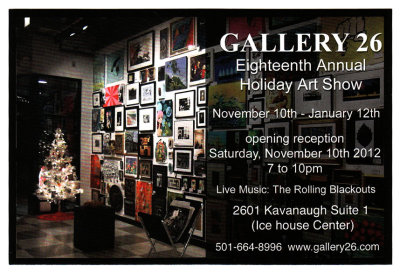 My new works hanging at Gallery 26 for 2012 Holiday Show