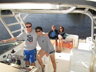 Going boating (Hendee's behind the wheel)