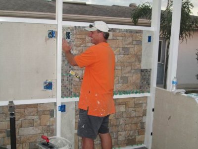 Inside wall tile work