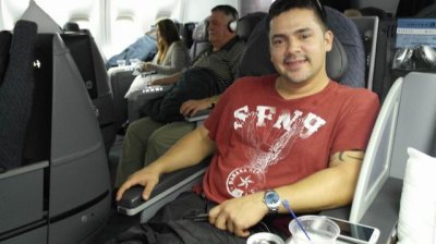 Houston, Alan & I headed to Lima in First Class