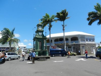 Adventure #3 Clock at the center square  at St. Kitts