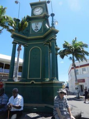 Clock at the center square  at St. Kitts