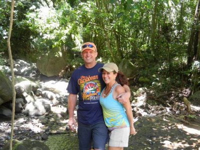 Jeff and Rosie in the rain forest at St. Kitts