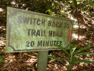 sign on the trail at St. Kitts