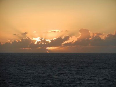 Sunset off the boat in St. Kitts