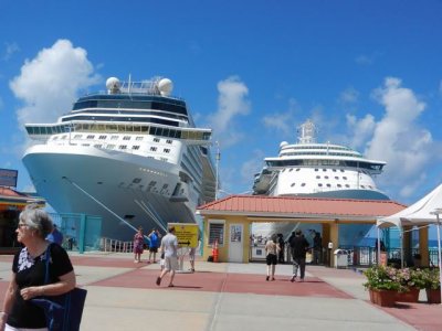Two ship docked at St. Maarten