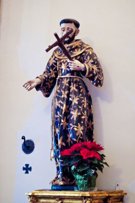 Statue of St Francis of Assisi at Mission San Carlos Borromeo del Rio Carmelo Roman Catholic Church Carmel CA_0203.jpg