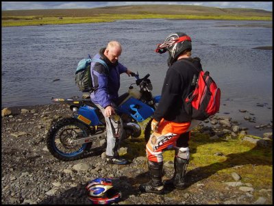 Formaðurinn eftir sundið.