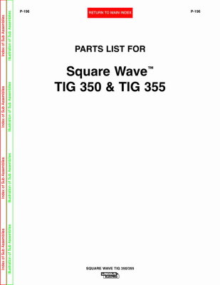 Parts Manual - Lincoln Square Wave TIG 355 p196 - Page 1