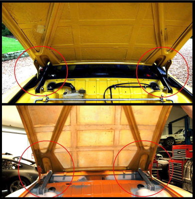 914-6 GT Monza 3-Point Roll Bar Mod to Rear Trunk Lid - Photo Comparison
