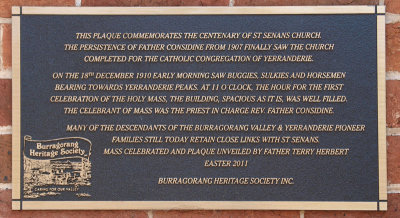 Plaque at  restored church