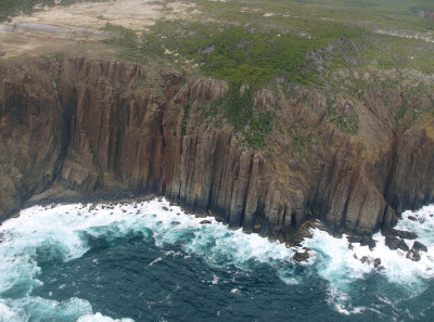 Fluted dolerite sea cliffs