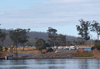 Queue for car ferry