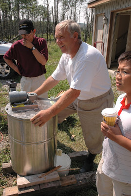  Ivan extracting honey