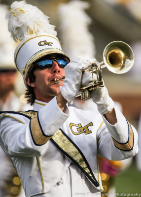 Jackets Band Member plays during halftime of the BYU game