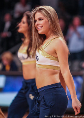 Jackets Dance Team Member during a timeout