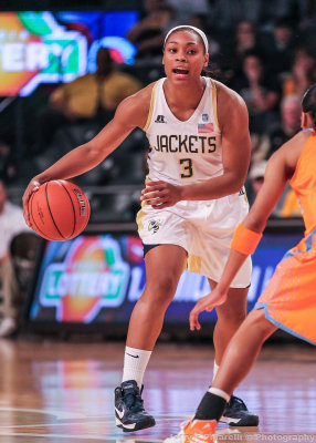 Georgia Tech G Taylor dribbles near mid court