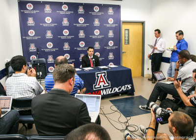 Arizona Head Basketball Coach Sean Miller during the postgame press conference