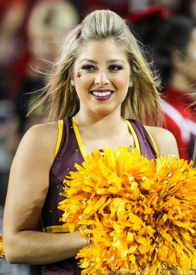 Sun Devils Cheerleader performs during the game