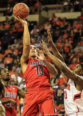 Arizona G Johnson puts up a running jumper in the lane