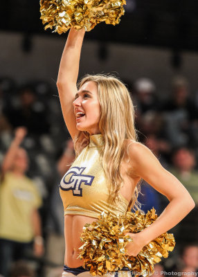 Georgia Tech Dance Team Member performs during a break in the action
