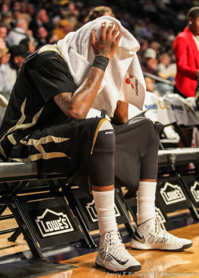 Alabama State F Crawford sits dejected after the loss to Georgia Tech