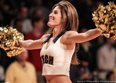 Jackets Dance Team member performs during a time out