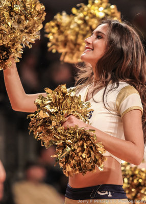 Georgia Tech Yellow Jackets Dance Team Member during a break in the action