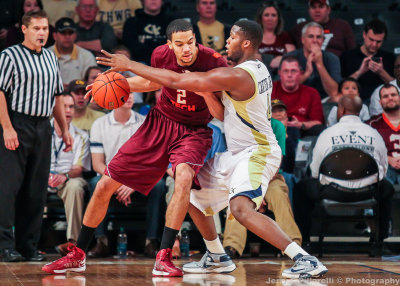 Georgia Tech F Carter stands his ground on Virginia Tech F Joey van Zegeren