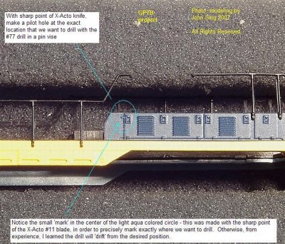 GP7B ajp5 use point of X-Acto to make starter hole to position drill.jpg