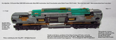 Constructing N scale RSD-15 on Atlas B40-8 mechanism