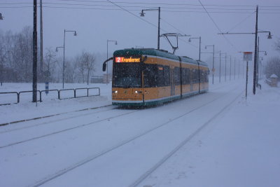 Trams in winter