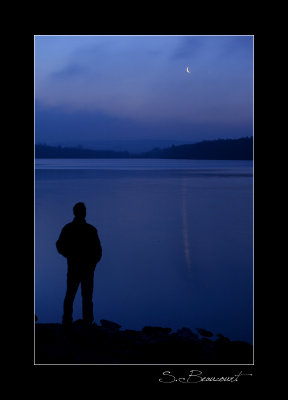 Conjonction Lune-Vnus depuis le lac des Vieilles Forges