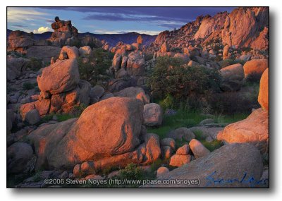 Sunset at Concil Rocks : Dragoon Mountains
