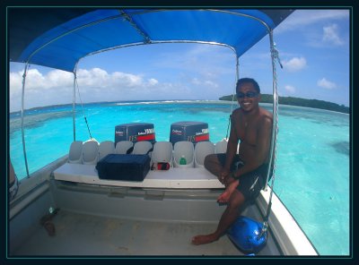 Dive Guide Dexter between dives in Palau
