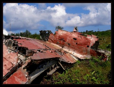wreckage of a WWII Japanese Zero Fighter