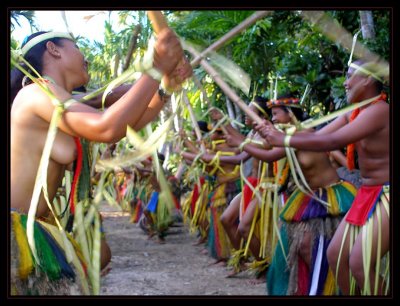 traditional Yapese bamboo stick dances