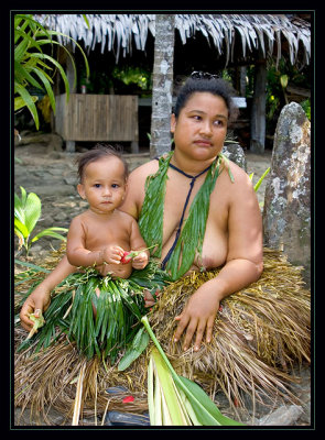 Yapese woman and her baby