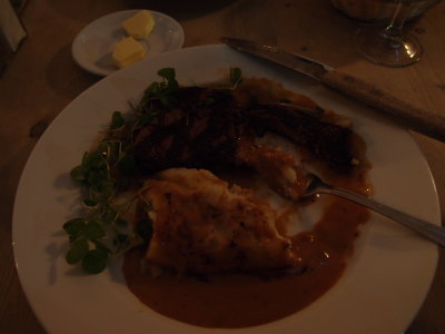 dinner at a French restaurant