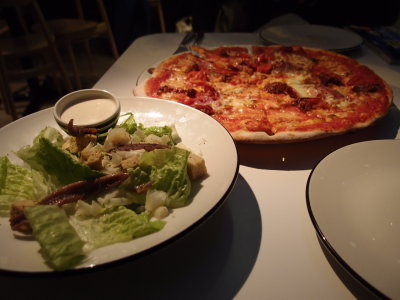 dinner at a Pizza Express