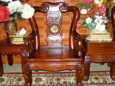 Classic Carved Furniture, Antique Chair Style Carved From Heavy Wood