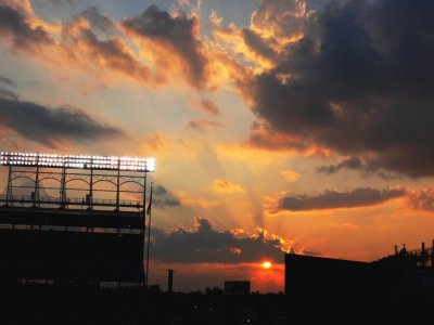 Sunset at Wrigley Field, Aug 22