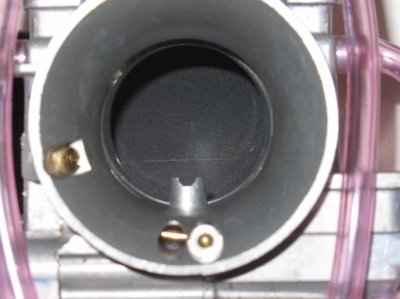 ***PWM Carburetor After Needle Shroud Modification - File notch as shown