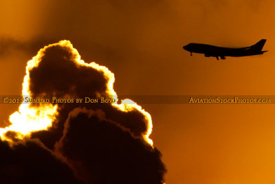 2012 - Virgin Atlantic B747-4Q8 G-VFAB airline aviation sunset stock photo #2442C