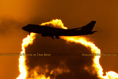 2012 - Virgin Atlantic B747-4Q8 G-VFAB airline aviation sunset stock photo #2443C