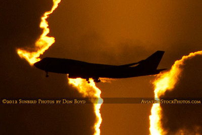 2012 - Virgin Atlantic B747-4Q8 G-VFAB airline aviation sunset stock photo #2444CC